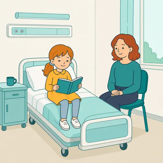 Zosia w szpitalu, mama obok